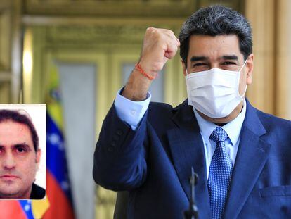 Una imagen del empresario Alex Saab sobrepuesta en una de Nicolás Maduro, presidente de Venezuela.