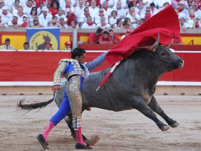 Alberto Aguilar, ayer en la Feria de San Fermín.