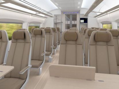 El tren Avril de Talgo incorpora una configuraci&oacute;n 3+2 en el reparto de asientos, inspirada en los interiores de los aviones.