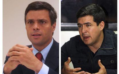 Los opositores venezolanos Leopoldo López y Daniel Ceballos.