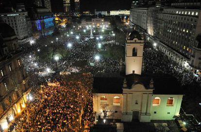 Multitudinaria cacerolada contra el Gobierno el jueves en Buenos Aires.
