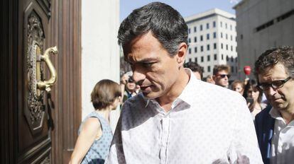 El secretario general del PSOE, Pedro Sánchez, este viernes en el Congreso.