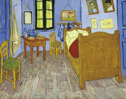 'El dormitorio de Arles', 1889, una pintura de Van Gogh en donde se utiliza el rojo de la grana cochinilla.  