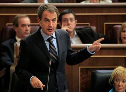 Zapatero, durante la sesión de control al Gobierno en el Congreso de los Diputados.