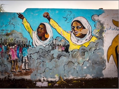 El mural “El poder de las mujeres” del artista sudanés Musa Wanic.