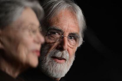 Michael Haneke, en la rueda de prensa en Cannes.