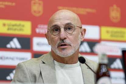 Luis de la Fuente, este viernes en la Ciudad Deportiva de Las Rozas.