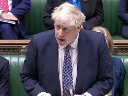 Boris Johnson, durante una intervención en el Parlamento británico, el miércoles.