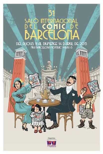 Cartel de la próxima edición del Salón del Cómic de Barcelona, obra de Alfonso Zapico.
