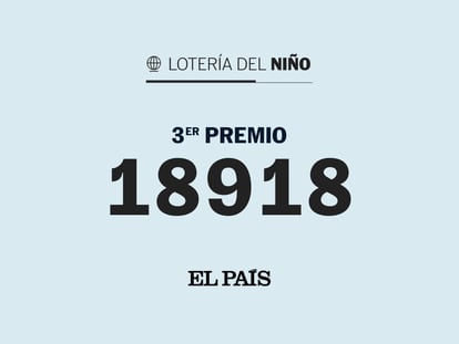 El 18918, tercer premio de la Lotería del Niño 2023