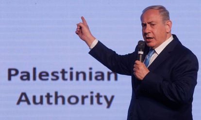 El primer ministro israelí, Benjamín Netanyahu, en una conferencia diplomática en Jerusalén.