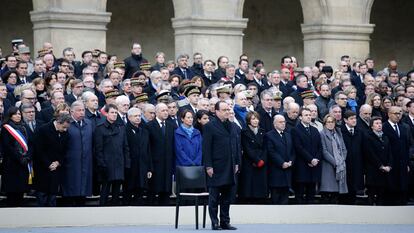 Homenaje en París a las víctimas de los atentados.