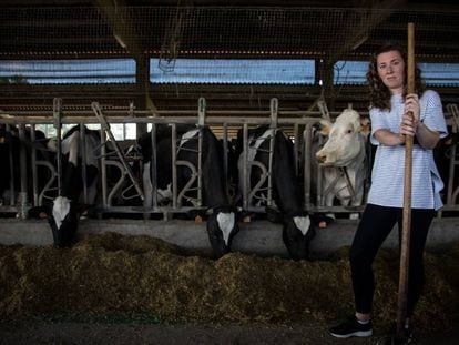 Luc&iacute;a Pedreira, joven ganadera socia de la Ganader&iacute;a Tilleira.
 