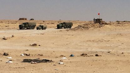 Militares marroquíes, cerca de la frontera con Mauritania en noviembre de 2020.