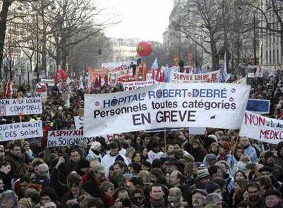 Manifestantes de las protestas de París.