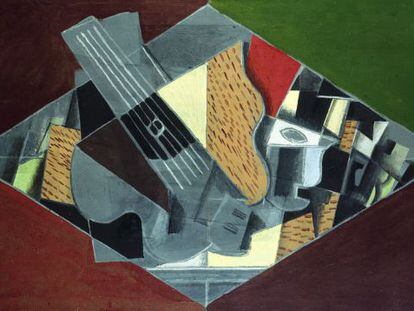 Guitarra y Vidrio, del artista Georges Braque