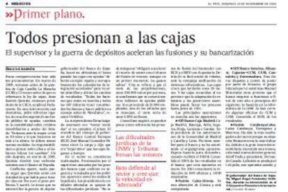 El 21 de noviembre de 2010, 'Negocios' explicaba el proceso de fusión y bancarización de las cajas de ahorro.