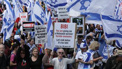 Manifestantes en Jerusalén, este lunes.