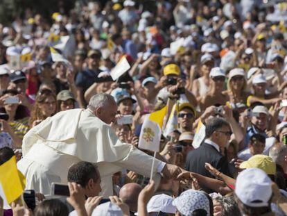 O papa Francisco, durante sua visita a Molise.