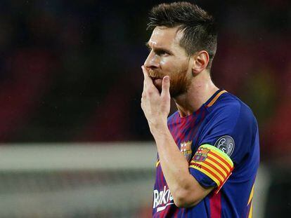 Messi, en un partit amb el Barça.