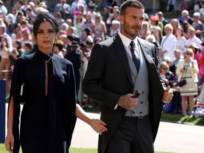 Victoria y David Beckham, en la boda de los duques de Sussex.