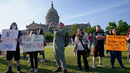 Protesta a favor del aborto, el martes pasado, ante el Capitolio de Oklahoma City.