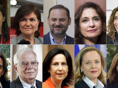Los ministros del Gobierno de Pedro Sánchez.
