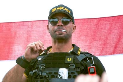 In this Sept. 26, 2020, file photo, Proud Boys frontman Henry "Enrique" Tarrio.