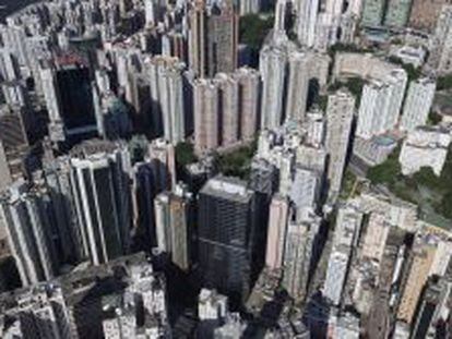 Vista a&eacute;rea del distrito de North Point, en Hong Kong (China). 