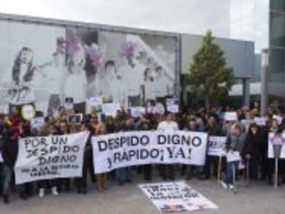 Concentraci&oacute;n de trabajadores de Orizonia en Palma de Mallorca. 