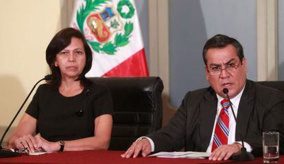 La ministra de Exteriores peruana y el de Justicia. 