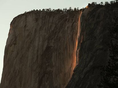 La Horsetail Fall, en el parque nacional de Yosemite (EE UU), el pasado 23 de febrero.