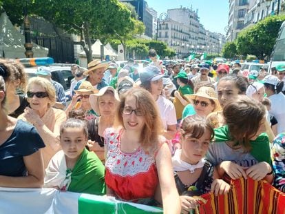 Farida Bouchenaf, en una manifestación del Hirak.