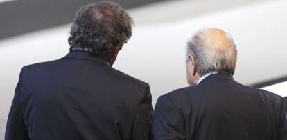 Michel Platini i Joseph Blatter en el 61è Congrés de la FIFA a Zuric, el juny del 2011.