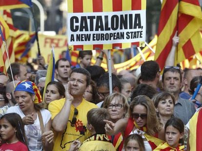 La manifestación de la Diada se convocó bajo el lema "Cataluña, nuevo estado europeo".
