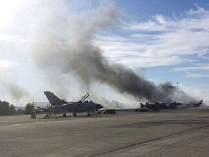 Accidente en la base de Albacete.