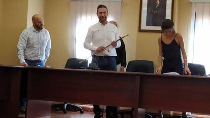 El nuevo alcalde, Lázaro Polo, el día que fue nombrado, el 15 de junio. Foto cedida por su partido.