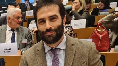 El ministro de Economía, Comercio y Empresa, Carlos Cuerpo, en el Parlamento Europeo.