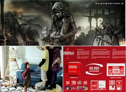 Arriba, la pieza Orcos, ideada por BBDO Chile para PlayStation 3. Debajo a la izquierda, la campaña de Ikea, realizada por *S,C,P,F... Y a la derecha, trabajo creado por Doubleyou para Atrápalo.com.