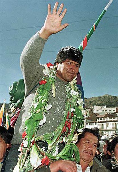 Evo Morales, en una de las marchas organizadas por su partido.