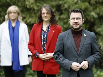 El presidente de la Generalitat, Pere Aragonès, en el Palau de Pedralbes, este fin de semana.