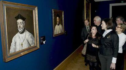 Ángeles González-Sinde, ayer en Bruselas en la exposición de El Greco organizada por la SEACEX.