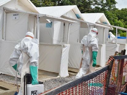 &#039;Zona roja&#039; de tratamiento de &eacute;bola en Kabala (Sierra Leona).
 
 