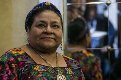 La Premio Nobel de la Paz Rigoberta Mench&uacute; en Buenos Aires.