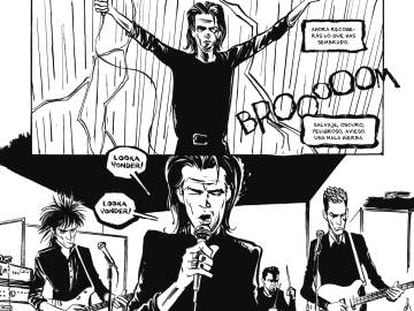 Página del cómic 'Mercy On Me', sobre Nick Cave.