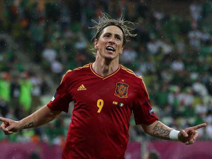 Fernando Torres celebra su segundo gol ante Irlanda