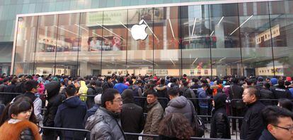 Inauguración de una tienda de Apple en China.