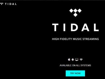 La página de Tidal, desde la que se puede descargar la aplicación o abir el reproductor web.