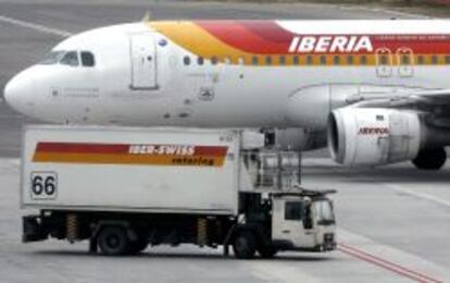 Vista de un avi&oacute;n de Iberia. EFE/Archivo