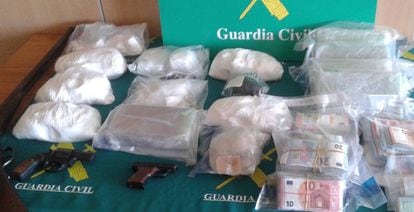 Alijo de droga incautado en una operación en España.